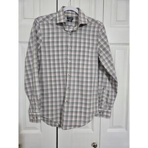 Van Huesen flex small men's button up plaid long sleeve shirt